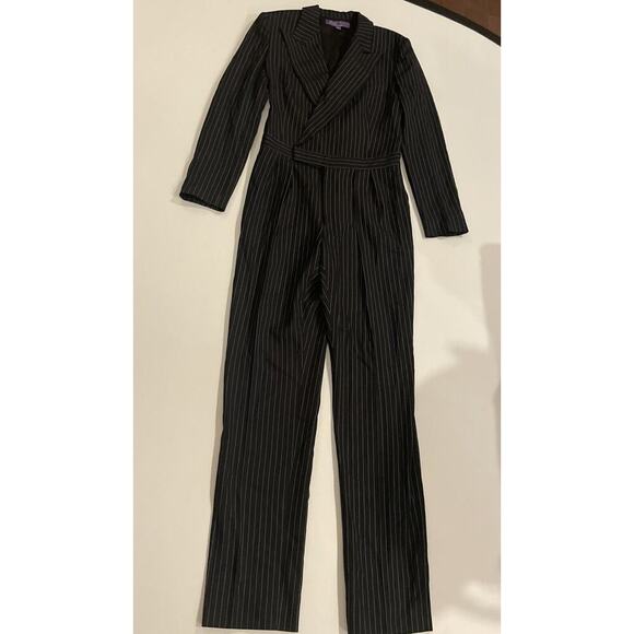 Ralph Lauren Collection Purple Label Pinstripe Blazer Jumpsuit 6 Pant Runway $3k - Picture 7 of 12